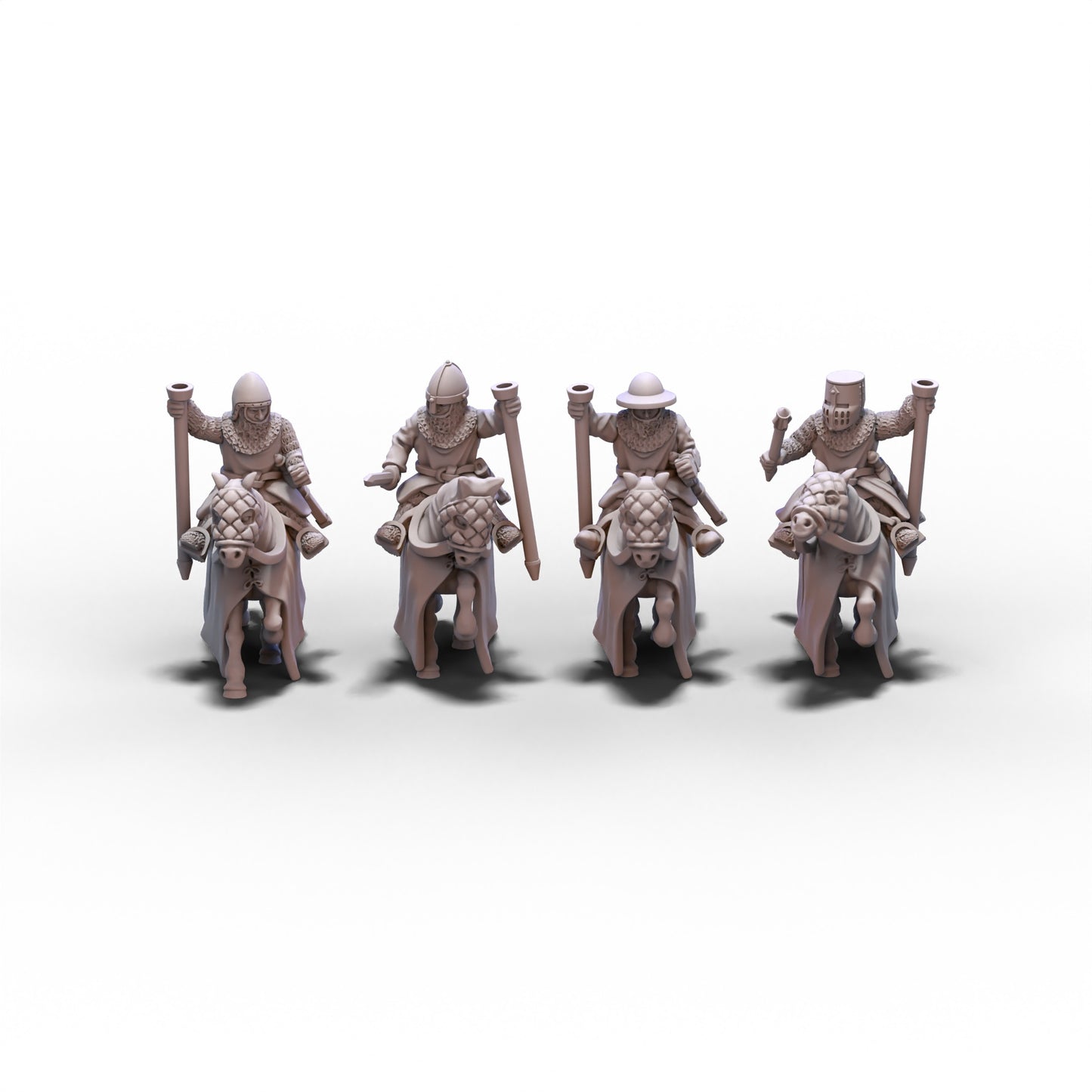 Medieval Banner Bearers on Horses V2 | 15mm/28mm miniatures