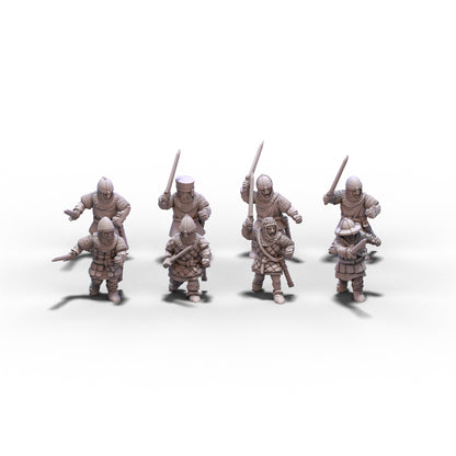 Medieval Armored Warriors with Swords | 15mm/28mm miniatures