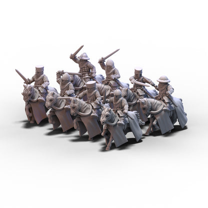 Medieval Armored Cavalry with Swords V3 | 15mm/28mm miniatures