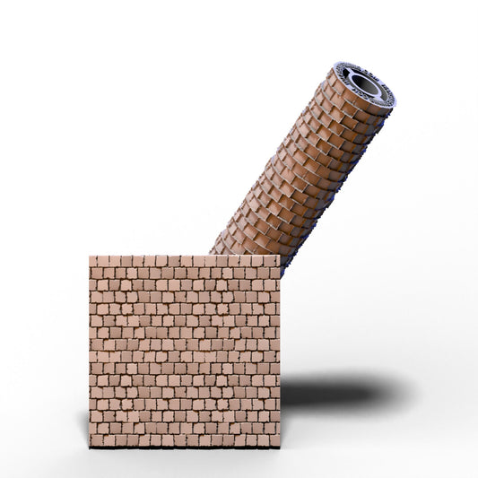 Texture Roller | Terracotta Large Jagged Tiles | 10mm/1:160/N Scale