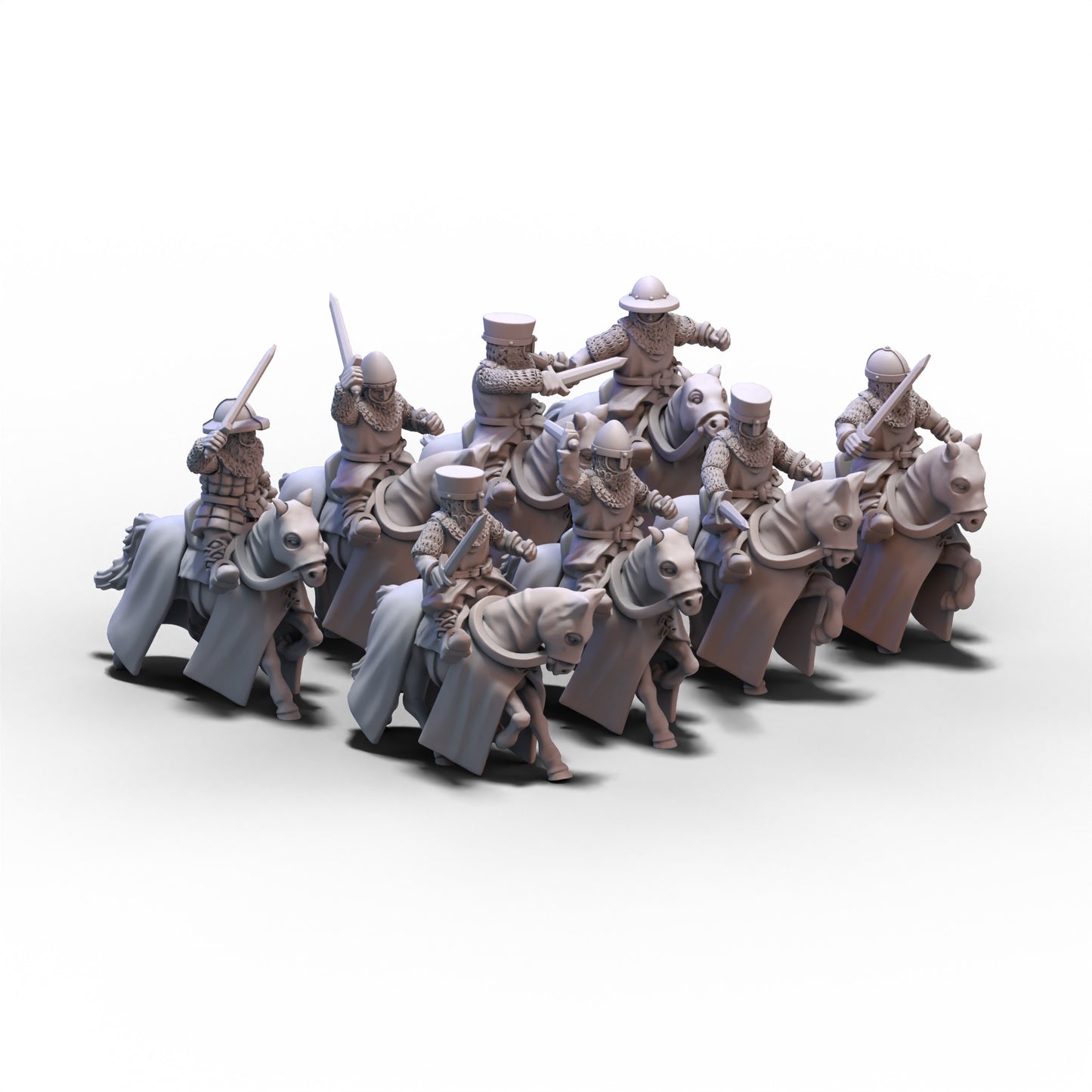 Medieval Armored Cavalry with Swords V1 | 15mm/28mm miniatures