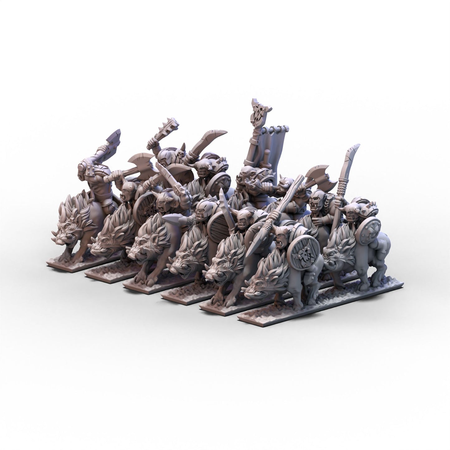 Orcs and Goblins (GSM) | Boar Riders Unit 1 | 10mm/15mm