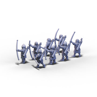 Medieval Armored Archers with Long Bows | 15mm/28mm miniatures