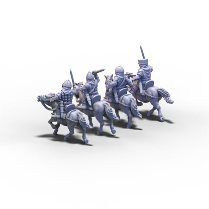 Medieval Unarmored Cavalry with Swords | 15mm/28mm miniatures