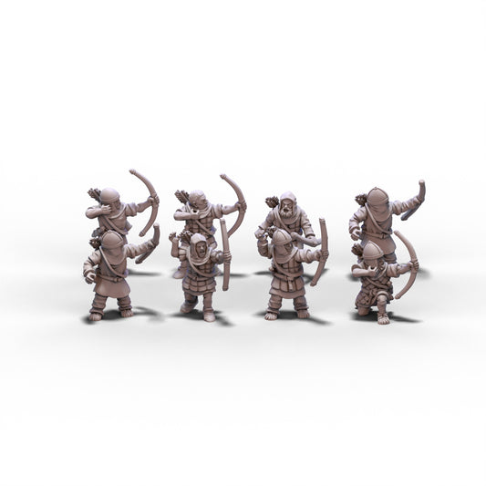 Medieval Unarmored Militia with Regular Bows | 15mm/28mm miniatures