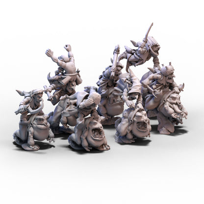 Goblin Tribes | Swamp Goblin Frog Riders | 28mm/32mm