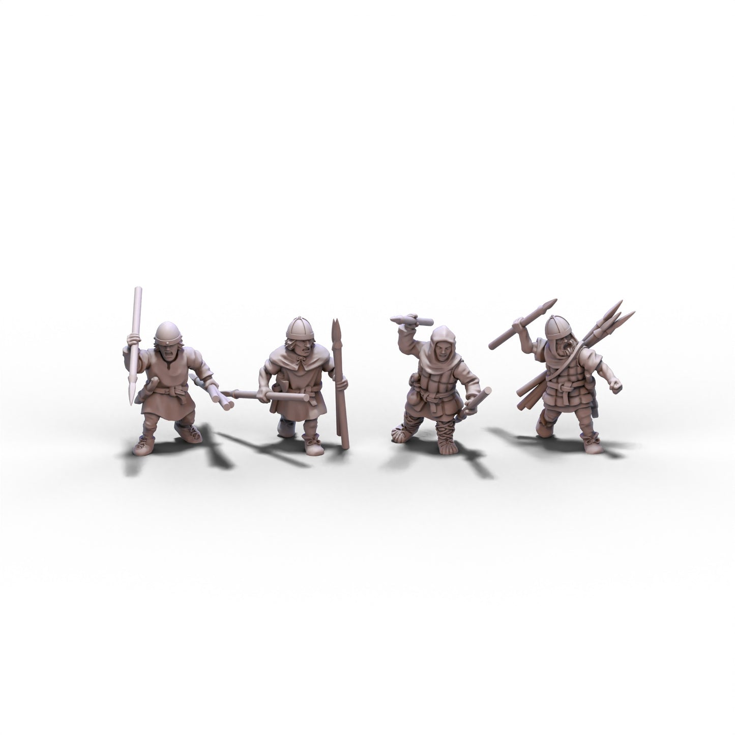 Medieval Unarmored Militia with Javelins | 15mm/28mm miniatures