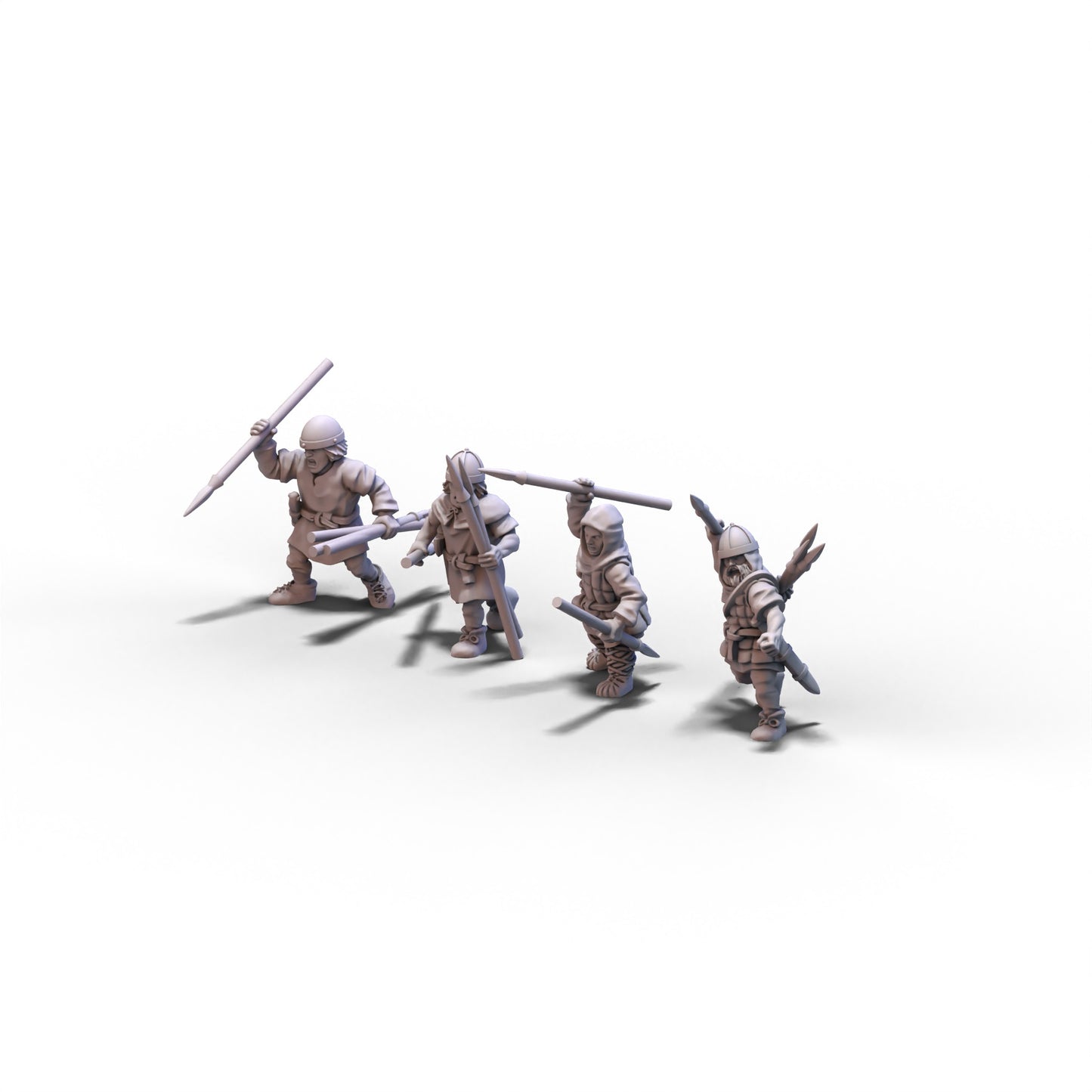 Medieval Unarmored Militia with Javelins | 15mm/28mm miniatures