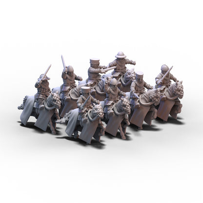 Medieval Armored Cavalry with Swords V2 | 15mm/28mm miniatures