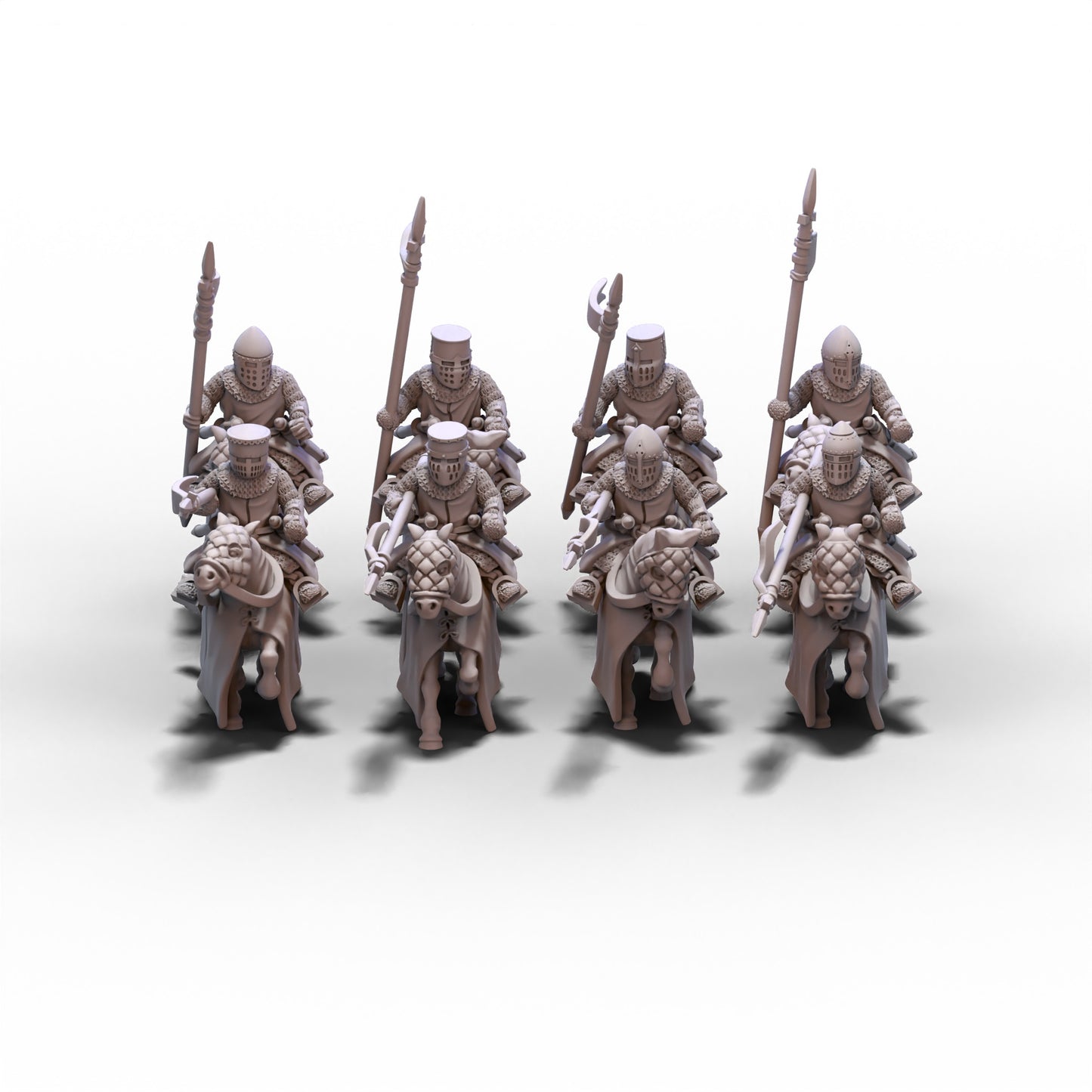 Medieval Knights on Horses V2 | 15mm/28mm miniatures