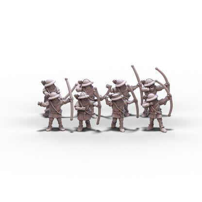 England | English Archers with Long Bows | 15mm/28mm miniatures