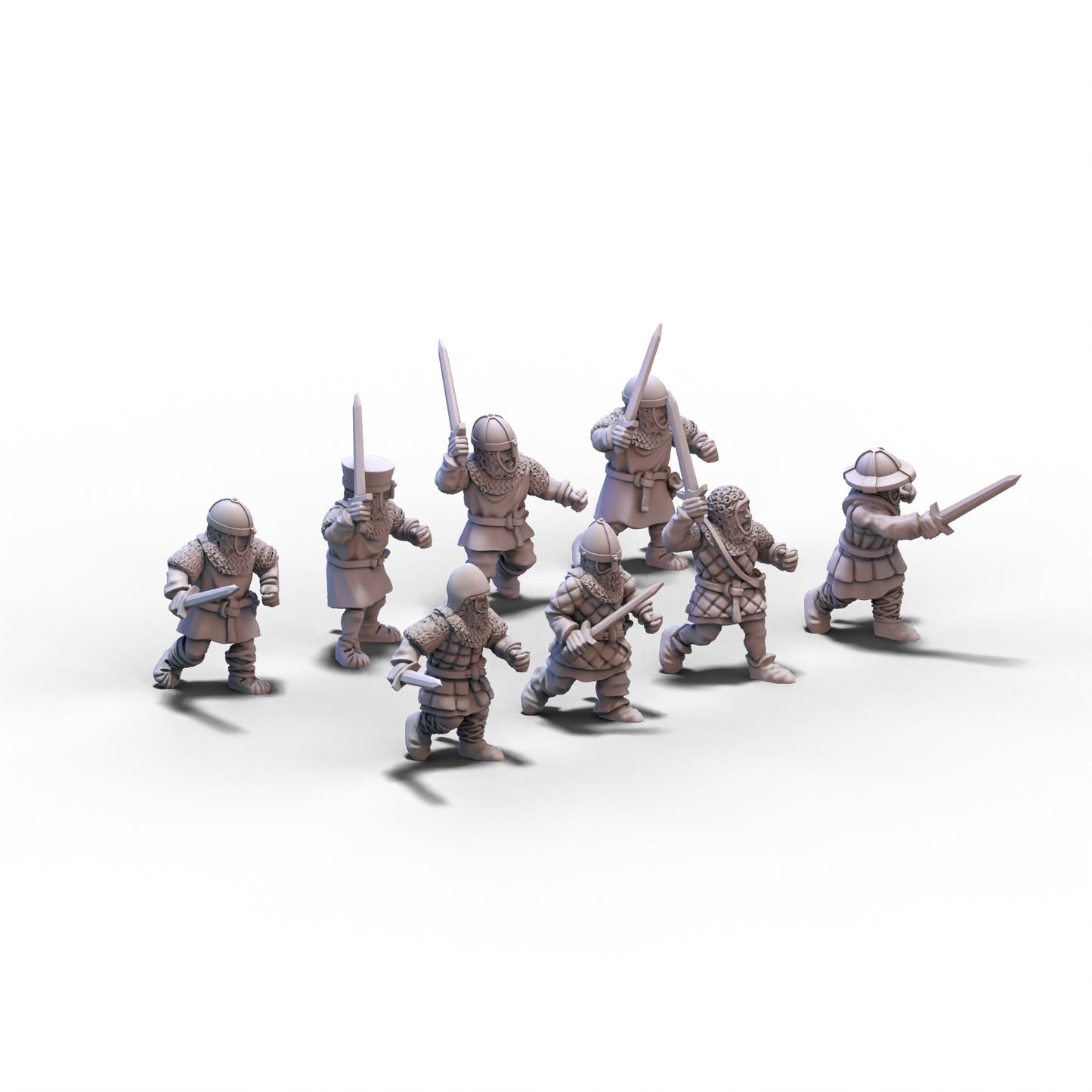 Medieval Armored Warriors with Swords | 15mm/28mm miniatures