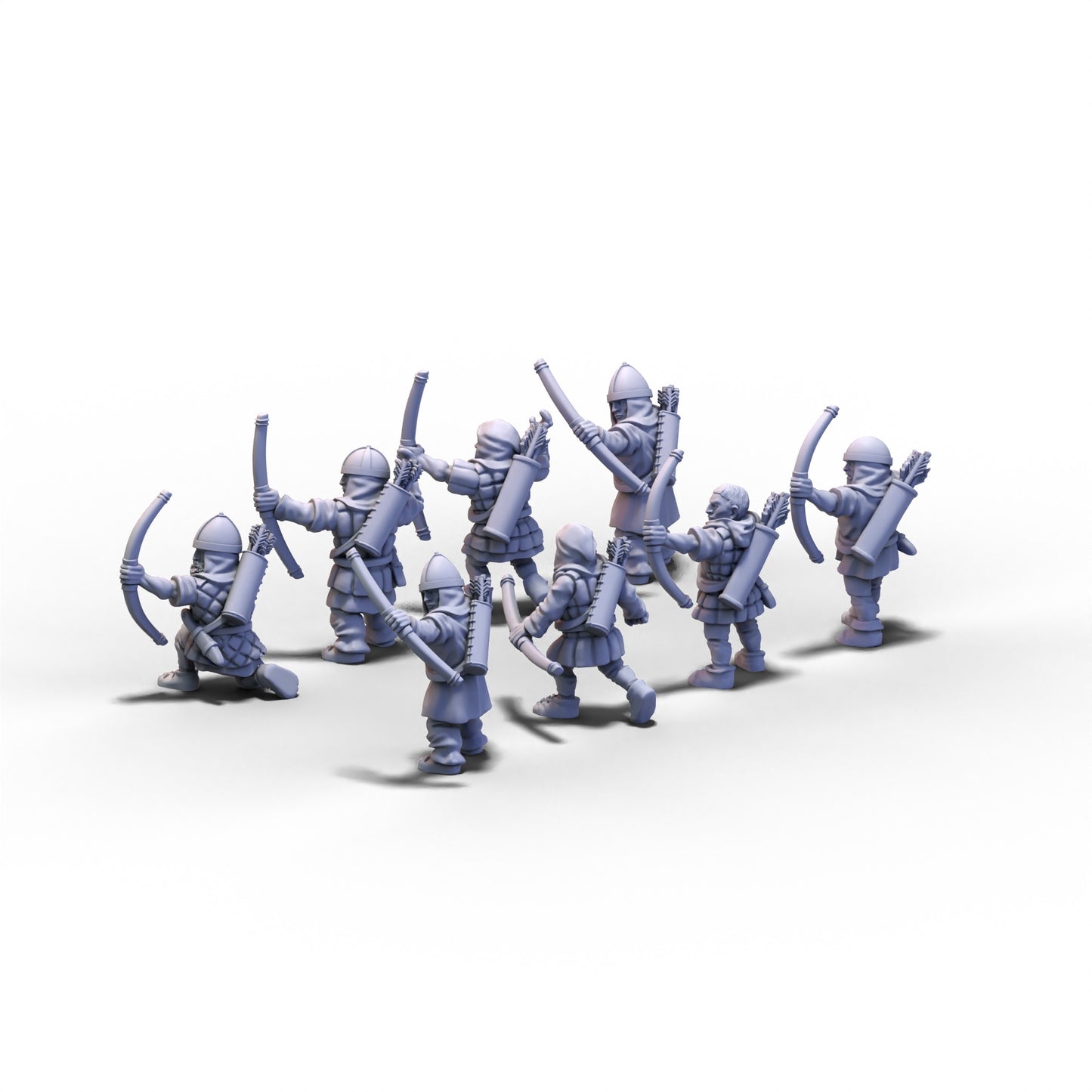 Medieval Unarmored Militia with Regular Bows | 15mm/28mm miniatures