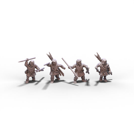 Medieval Peasants with Javelins | 15mm/28mm miniatures