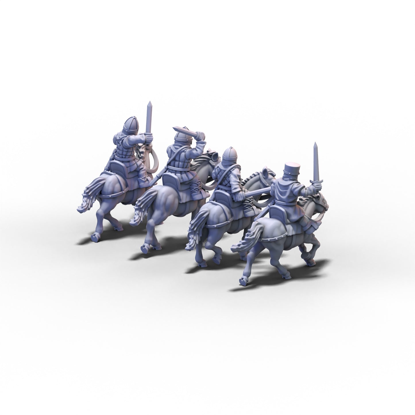 Medieval Unarmored Cavalry with Swords | 15mm/28mm miniatures