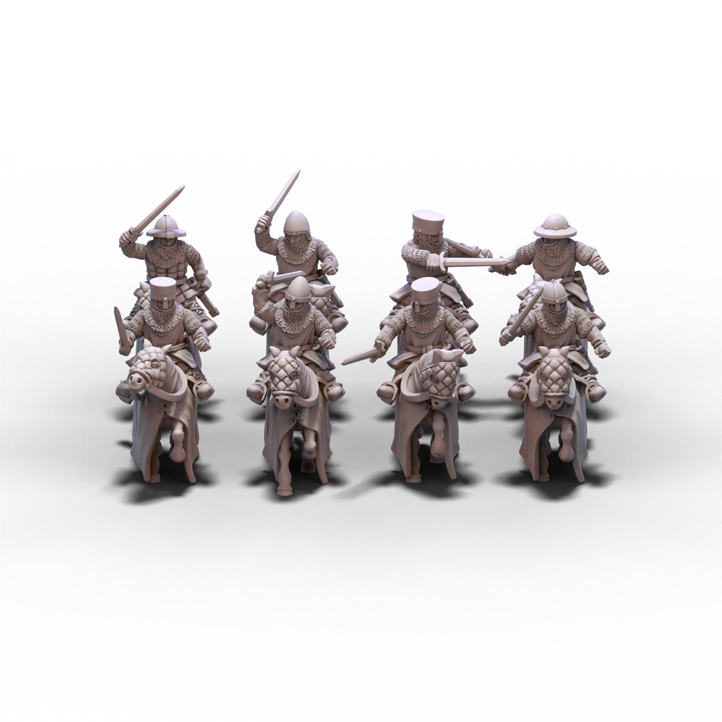 Medieval Armored Cavalry with Swords V2 | 15mm/28mm miniatures