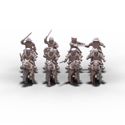 Medieval Armored Cavalry with Swords V2 | 15mm/28mm miniatures