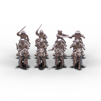 Medieval Armored Cavalry with Swords V3 | 15mm/28mm miniatures