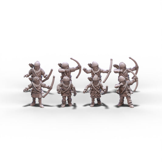 Medieval Armored Archers with Regular Bows | 15mm/28mm miniatures