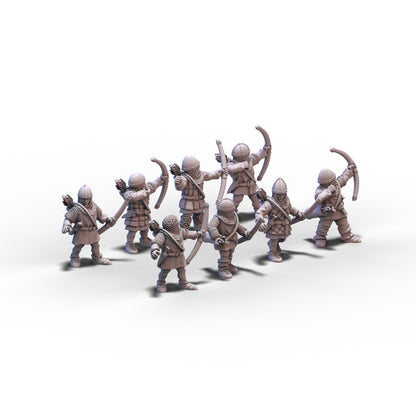 Medieval Armored Archers with Regular Bows | 15mm/28mm miniatures