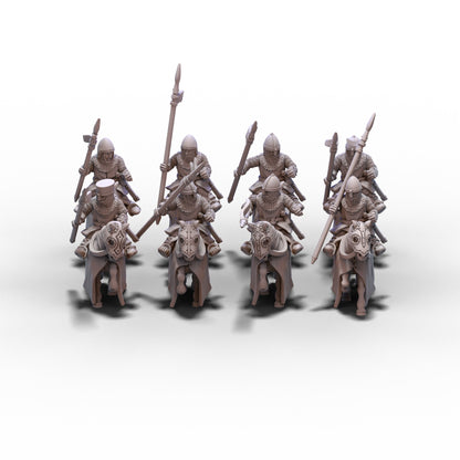 Medieval Armored Cavalry with Spears V3 | 15mm/28mm miniatures