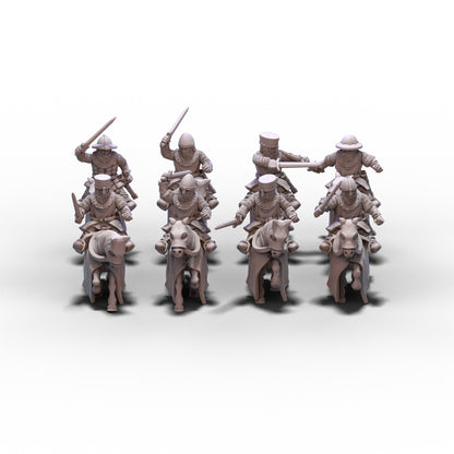 Medieval Armored Cavalry with Swords V1 | 15mm/28mm miniatures