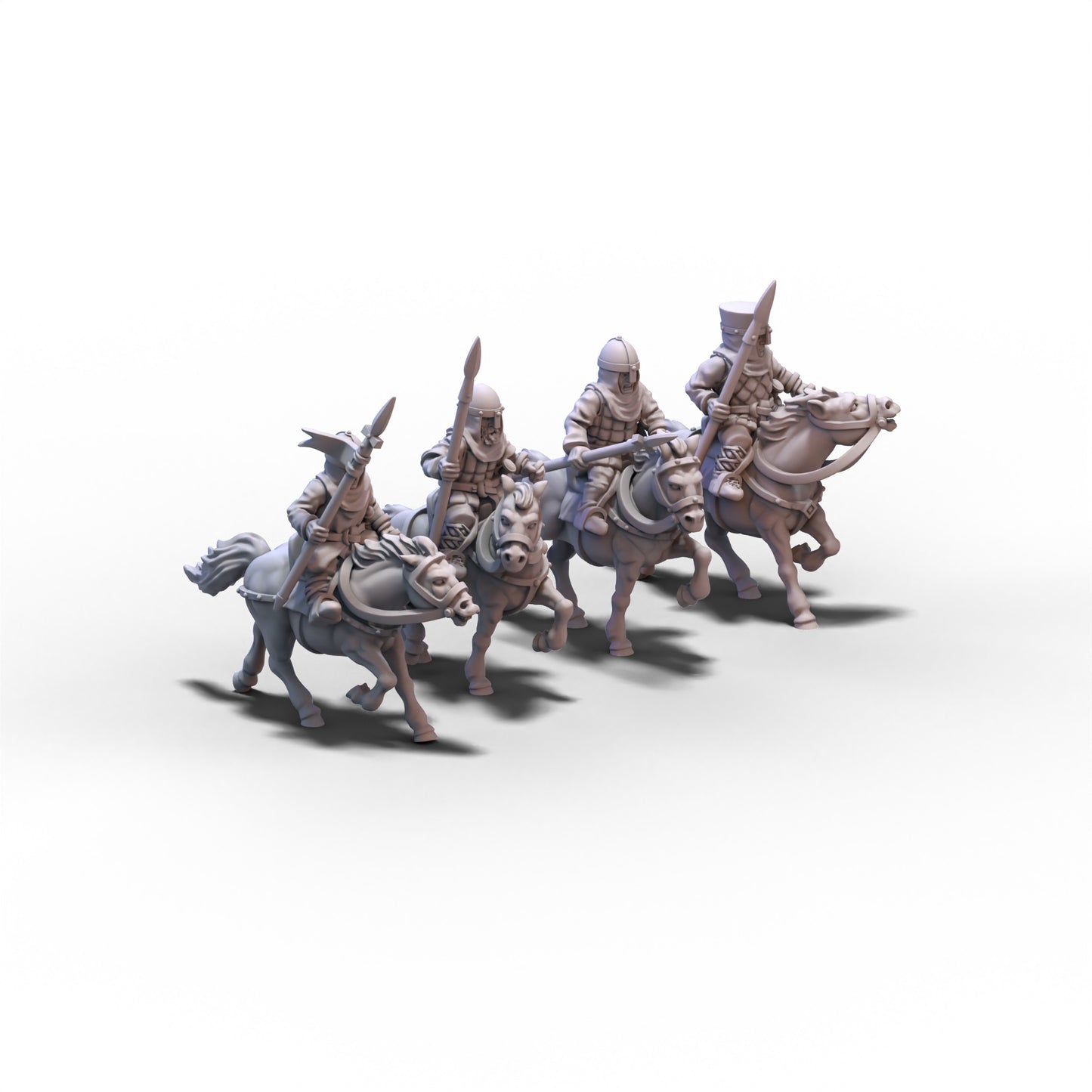 Medieval Unarmored Cavalry with Spears | 15mm/28mm miniatures