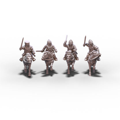 Medieval Unarmored Cavalry with Swords | 15mm/28mm miniatures