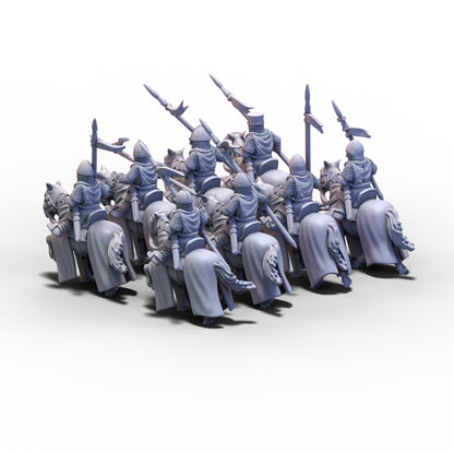 Medieval Armored Cavalry with Spears V2 | 15mm/28mm miniatures