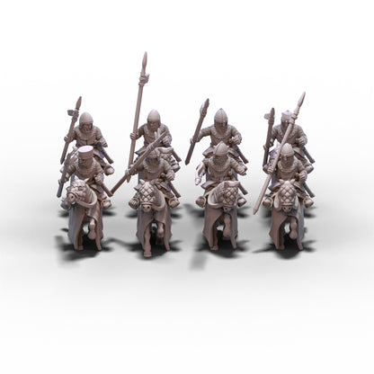 Medieval Armored Cavalry with Spears V2 | 15mm/28mm miniatures