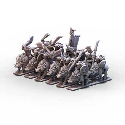 Orcs and Goblins (GSM) | Boar Riders Unit 2 | 10mm/15mm