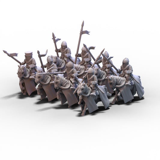 Medieval Armored Cavalry with Spears V3 | 15mm/28mm miniatures