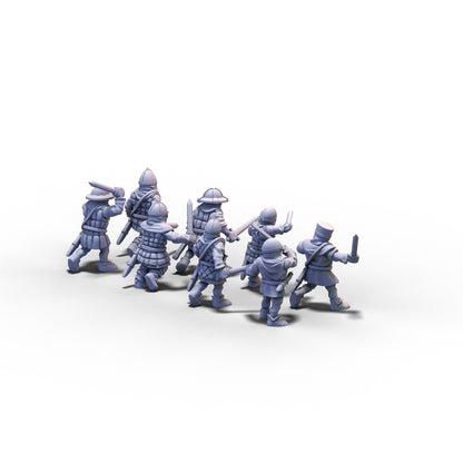 Medieval Unarmored Militia with Swords | 15mm/28mm miniatures