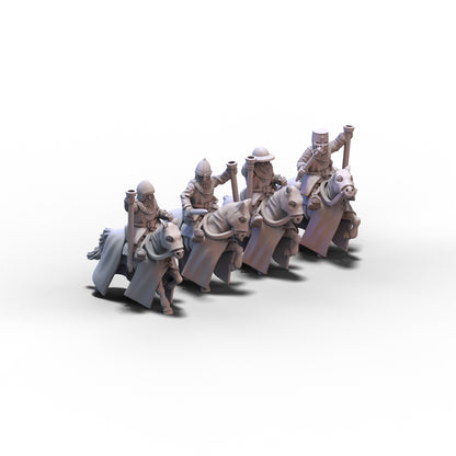 Medieval Banner Bearers on Horses V1 | 15mm/28mm miniatures