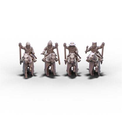 Medieval Banner Bearers on Horses V1 | 15mm/28mm miniatures