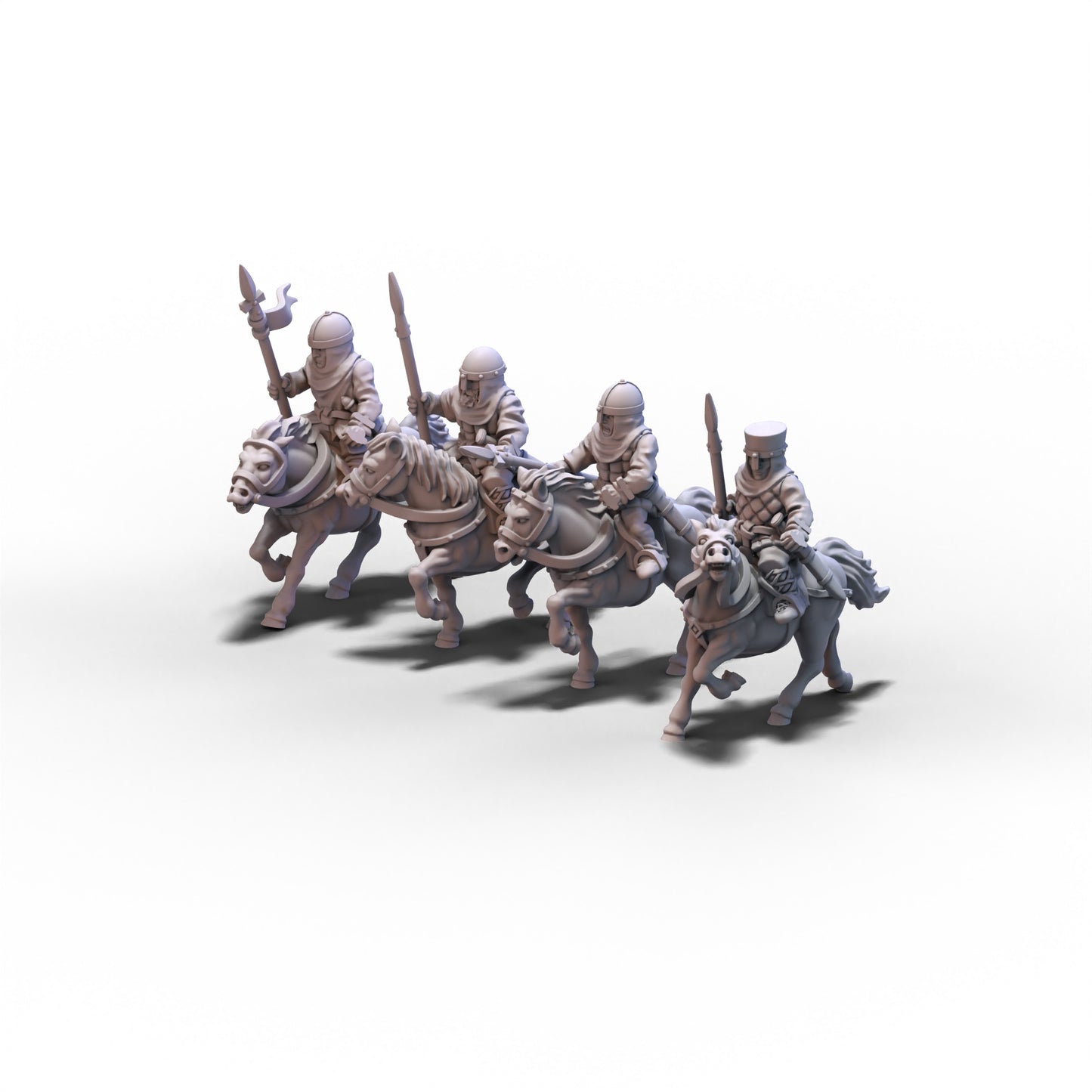 Medieval Unarmored Cavalry with Spears | 15mm/28mm miniatures