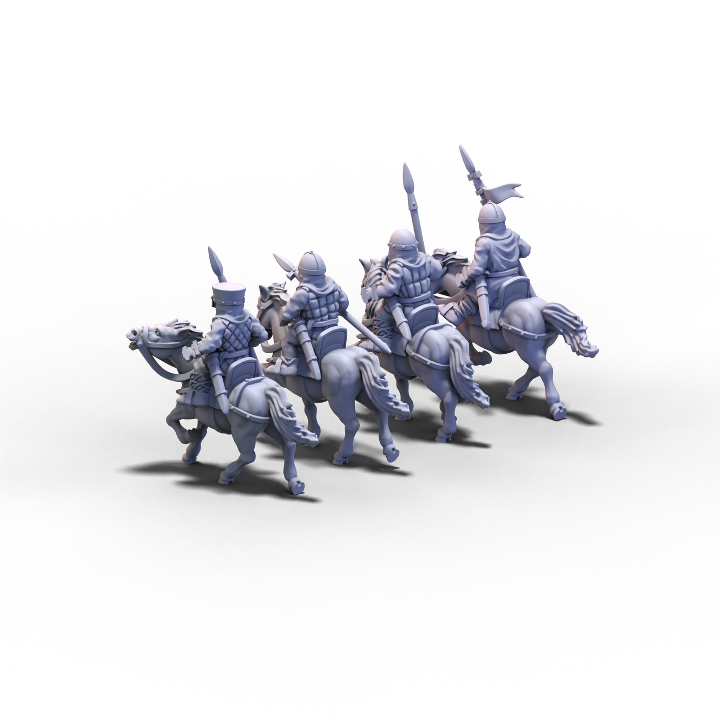 Medieval Unarmored Cavalry with Spears | 15mm/28mm miniatures