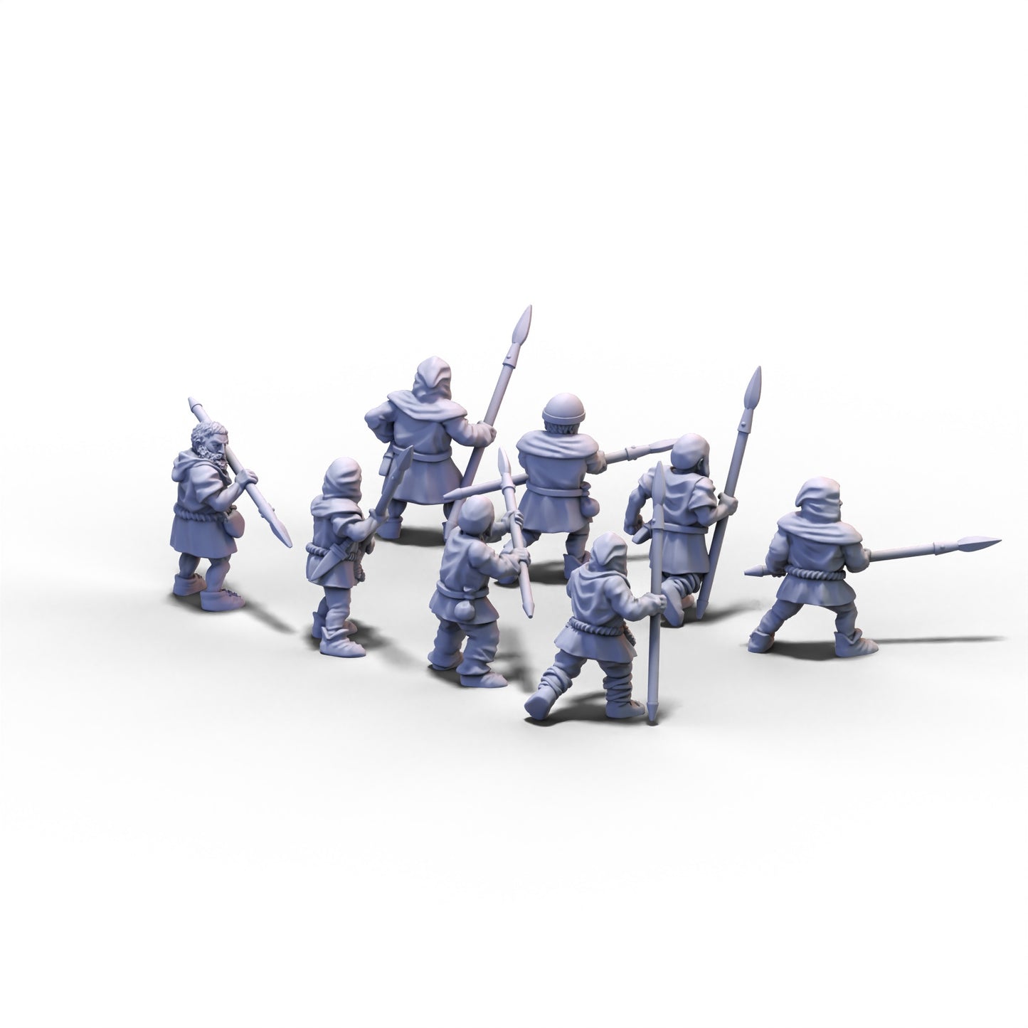 Medieval Peasants with Spears | 15mm/28mm miniatures