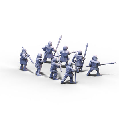 Medieval Peasants with Spears | 15mm/28mm miniatures