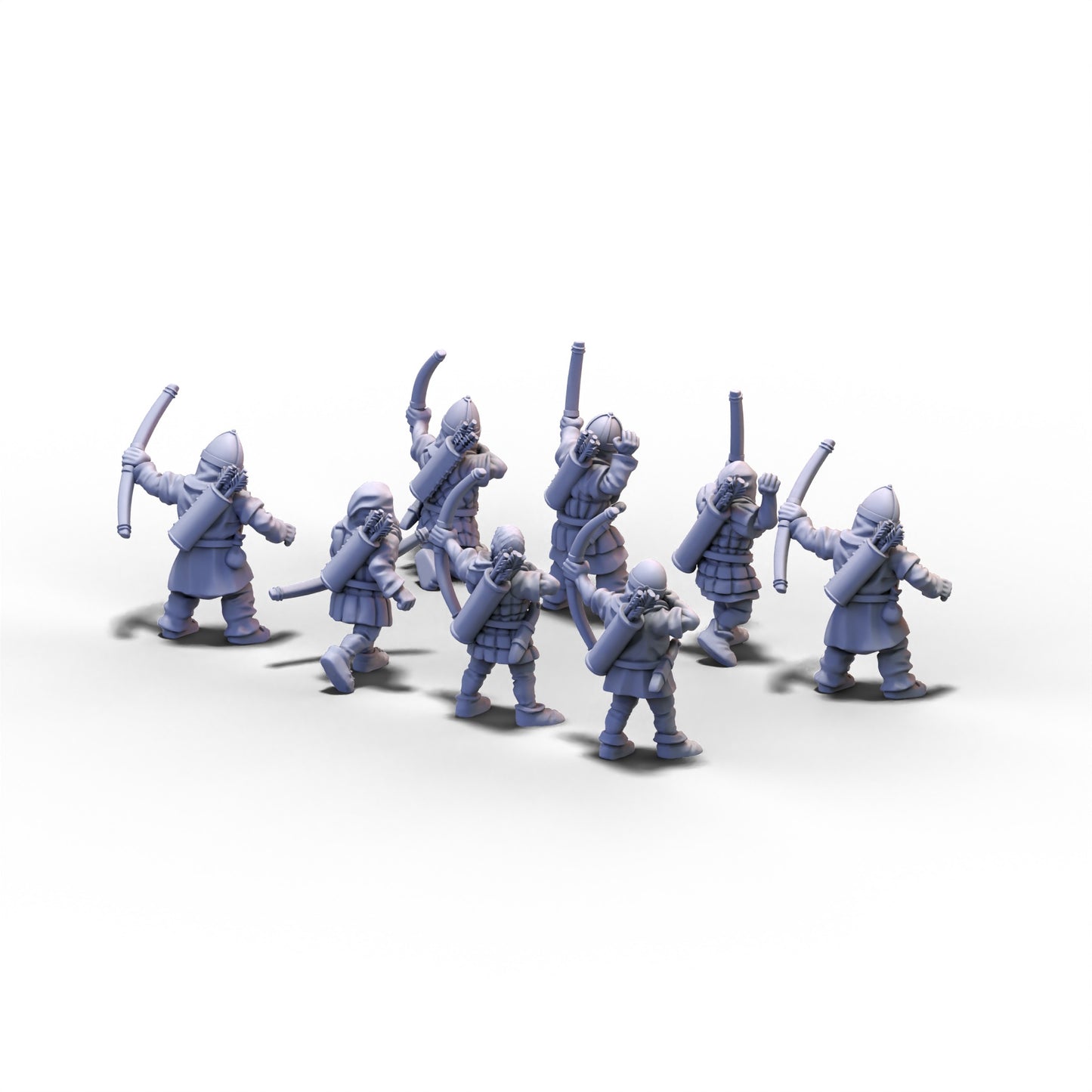 Medieval Unarmored Militia with Regular Bows | 15mm/28mm miniatures