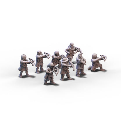 Medieval Unarmored Militia with Crossbows | 15mm/28mm miniatures