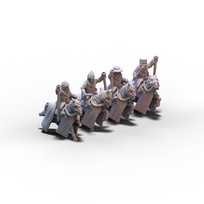 Medieval Banner Bearers on Horses V2 | 15mm/28mm miniatures