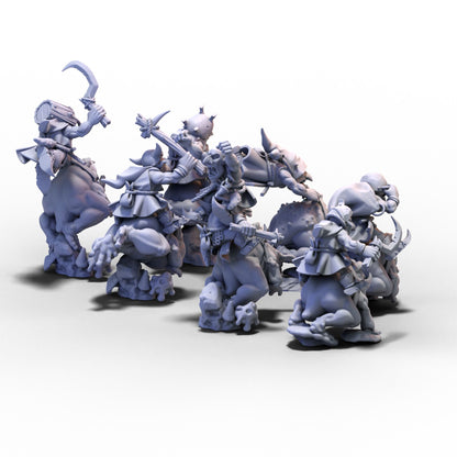 Goblin Tribes | Swamp Goblin Frog Riders with Sticks | 28mm/32mm