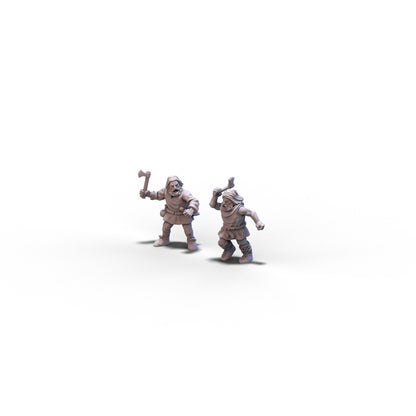 Medieval Peasants with Axes | 15mm/28mm miniatures