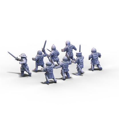 Medieval Armored Warriors with Swords | 15mm/28mm miniatures