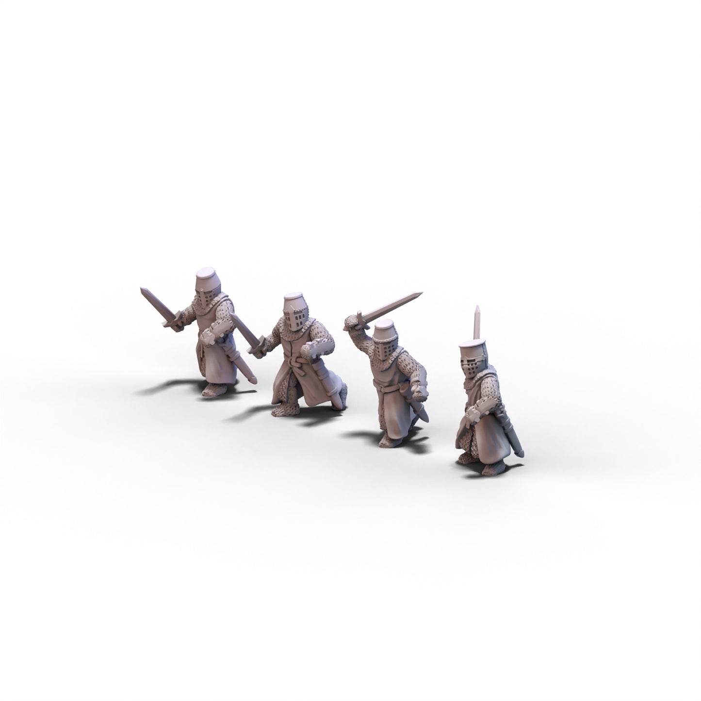 Medieval Knights with Swords | 15mm/28mm miniatures