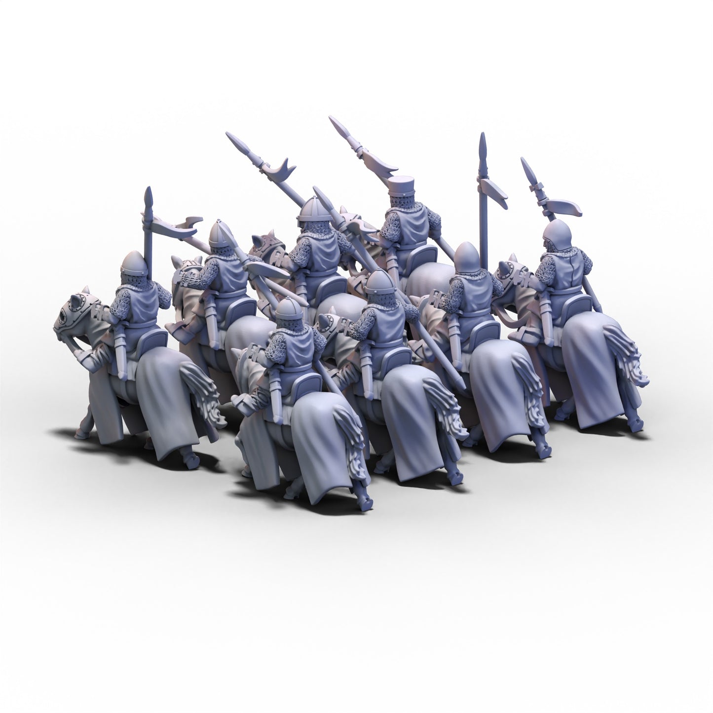 Medieval Armored Cavalry with Spears V3 | 15mm/28mm miniatures