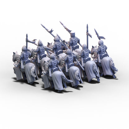 Medieval Armored Cavalry with Spears V1 | 15mm/28mm miniatures