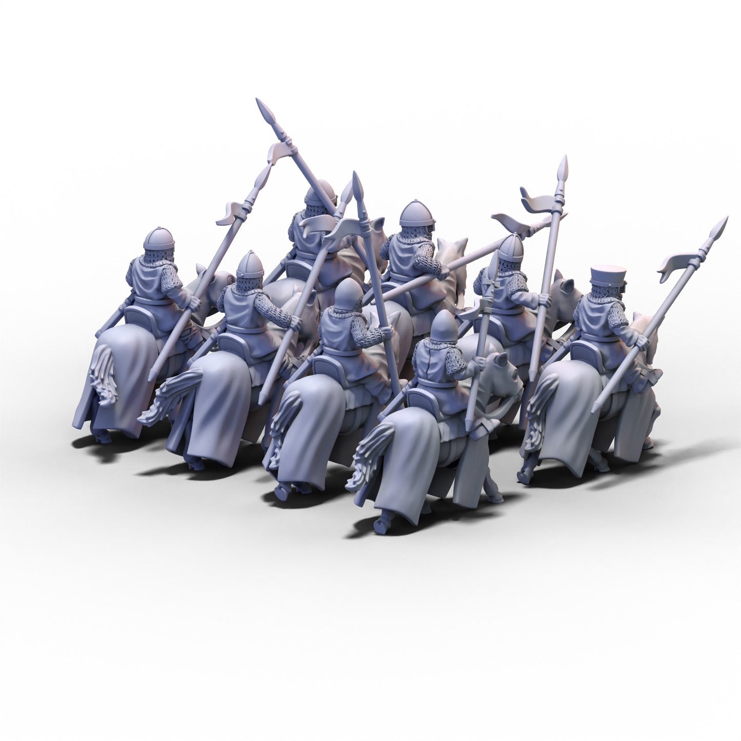 Medieval Armored Cavalry with Spears V1 | 15mm/28mm miniatures