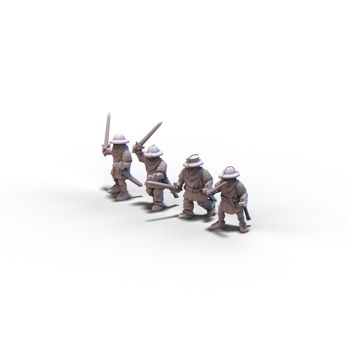 England | English Warriors with Swords | 15mm/28mm miniatures